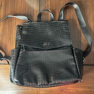 Freshly Picked Ebony Croc Black Diaper Bag Backpack